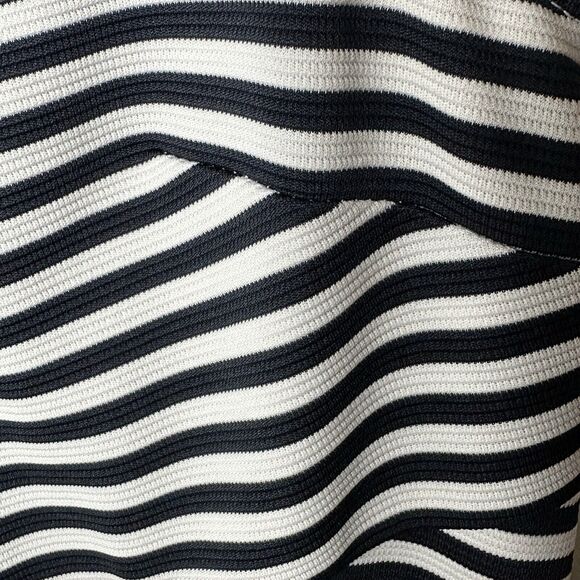 LANE BRYANT Dress Size 14 Blue/White Stripe Sleeveless Double V-Neck Back Zip - Picture 3 of 12